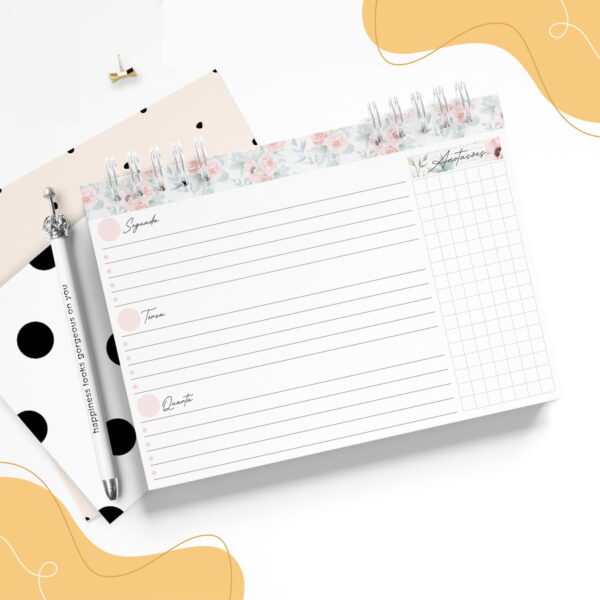 Mini Planner Floral - Arquivo Digital
