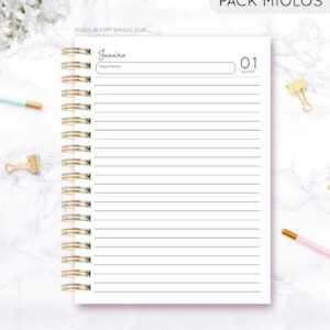 miolo agenda 2026 a5 vertical e horizontal para encadernar