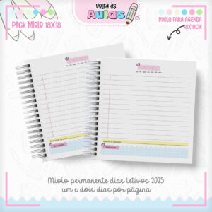 Arte digital de miolos de agenda escolar com dias letivos para impressão.