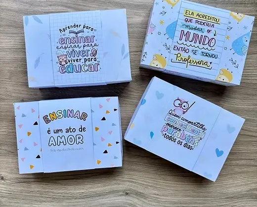 Modelo Cortadora Caixa Presente Personalizado para Docentes 1 Modelo Cortadora Caixa Presente Personalizado para Docentes