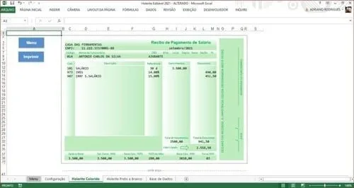 Modelo Holerite Comprovante De Renda Editável Excel 4 Modelo Holerite Comprovante De Renda Editável Excel - Imagem 4