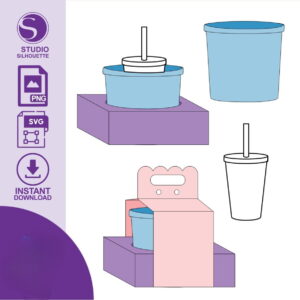 Arte digital de baldes, bases e embalagens para download instantâneo.