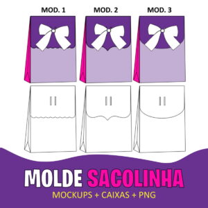 moldes de sacolinhas para festa em studio e png
