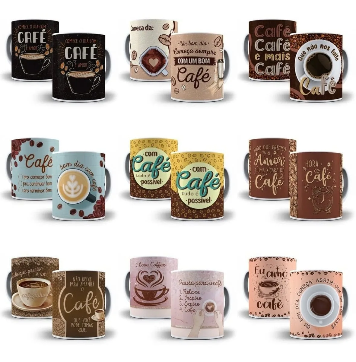 Pack 14 Artes Caneca Cafe Png E Cdr Editaveis Em Corel Draw 10