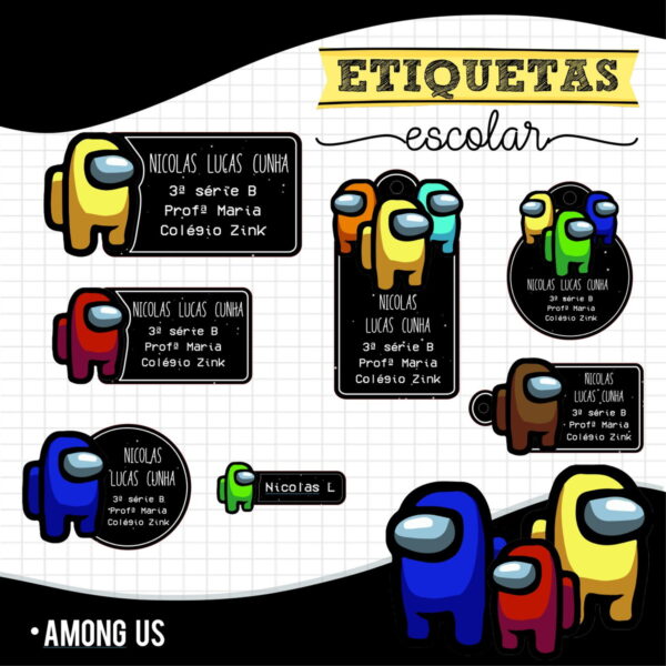 Pack 22 Etiquetas Escolares - Arquivo Digital