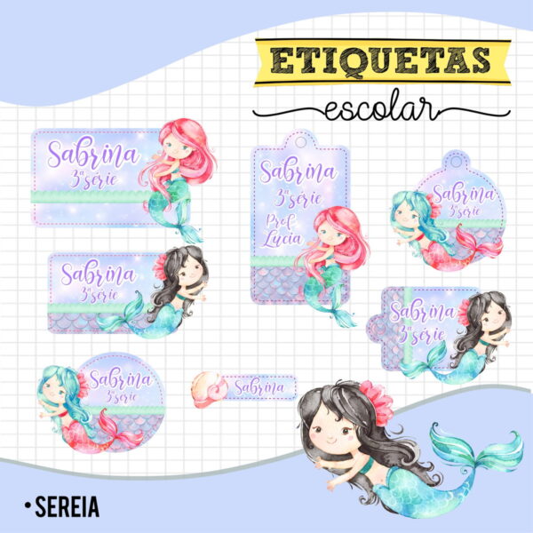 Pack 22 Etiquetas Escolares - Arquivo Digital