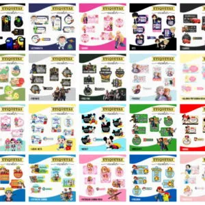 Pack 22 Etiquetas Escolares - Arquivo Digital