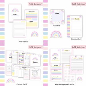 Pack Agenda e Planner Rainbow 2023 - Arquivo Digital