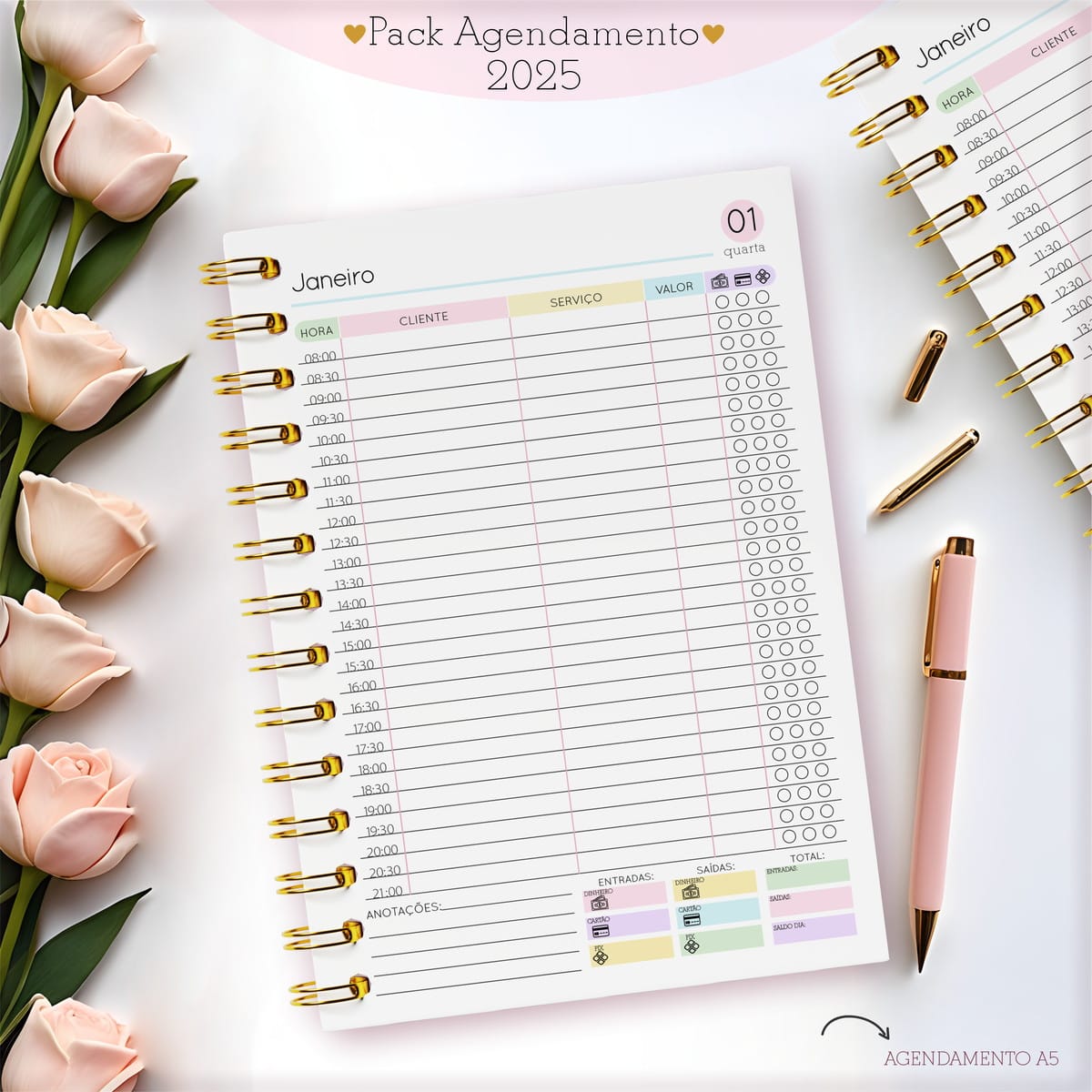 Pack Agenda Feminina 2025 para Criar e Revender 3 Pack Agenda Feminina 2025 para Criar e Revender - Imagem 3