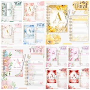 pack agenda feminina 2026 floral digital para imprimir