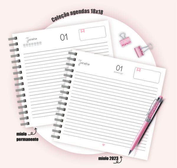 Pack Agendas 18x18 Frases - Arquivo Digital