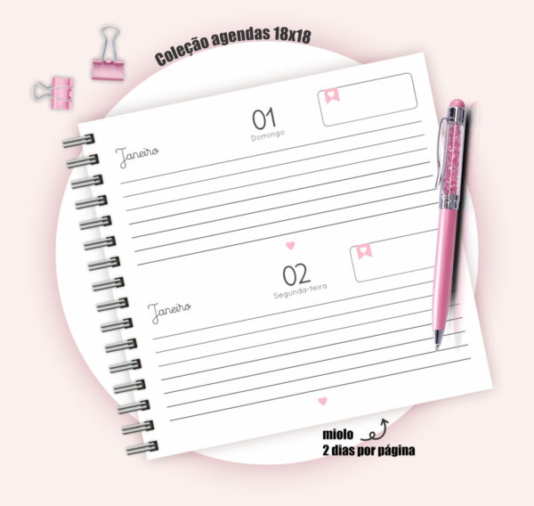 Pack Agendas 18x18 Frases - Arquivo Digital