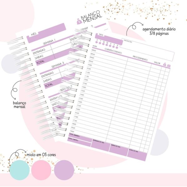 Pack Agendas Agendamentos Femininos - Arquivo Digital