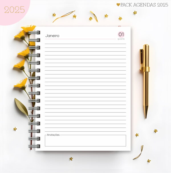 Pack Agendas Feminina 2025 - Arquivo Digital