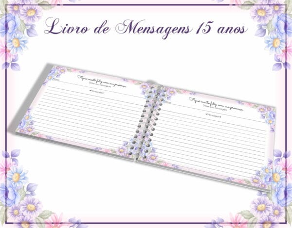 Pack Álbum e Livro Mensagens 15 anos - Arquivo Digital