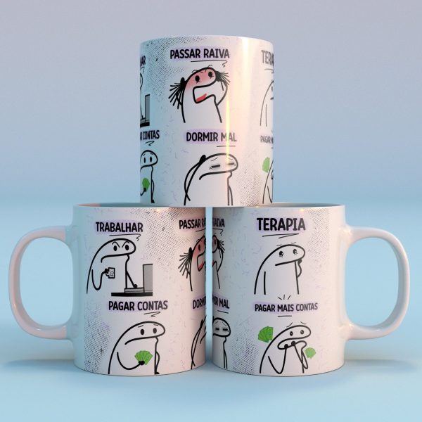 Pack Artes Caneca Feed da Semana Flork Meme Frases Engraçada