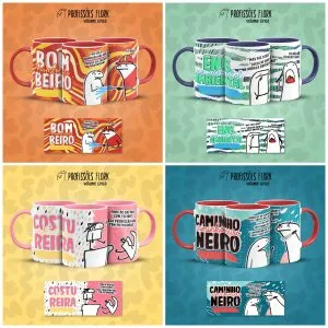 Pack Artes Caneca Flork Profissões Meme Frases Sublimação V5