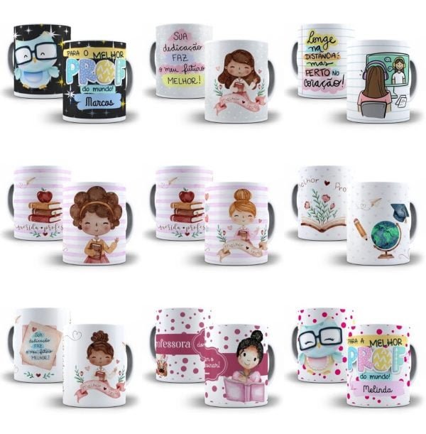 Pack Artes Sublimação Caneca Dia Dos Professores Cdr Png Jpg