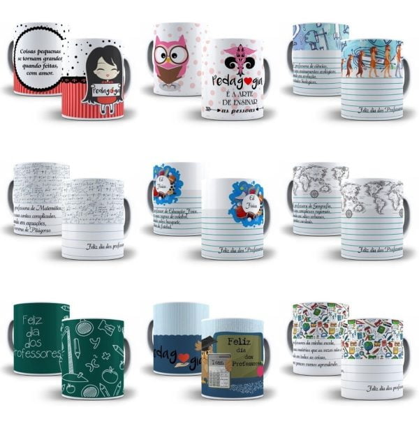 Pack Artes Sublimação Caneca Dia Dos Professores Cdr Png Jpg