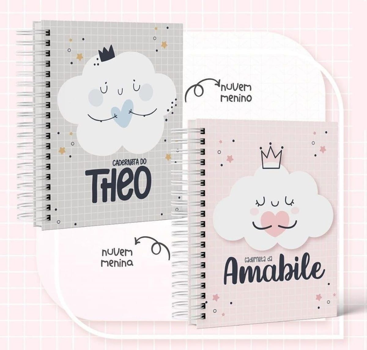 Kit Digital Caderneta de Vacina Nuvem para Menina e Menino 1 Kit Digital Caderneta de Vacina Nuvem para Menina e Menino