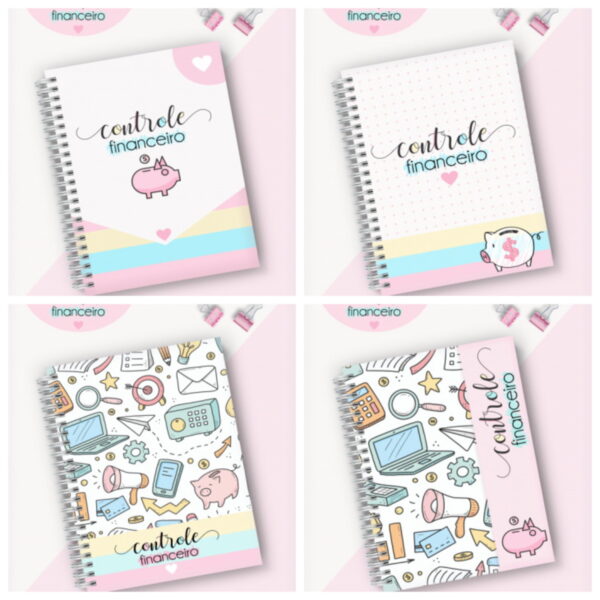 Pack Caderno Controle Financeiro Feminino - Arquivo Digital