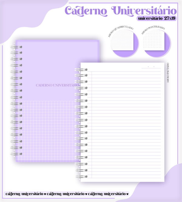 Pack Cadernos Universitários - Arquivos Encadernação