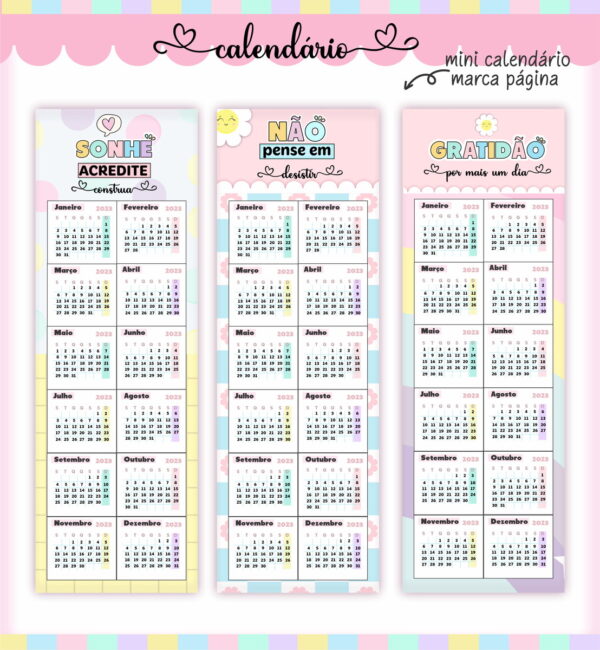 Pack Calendários 2023 - Arquivo Digital