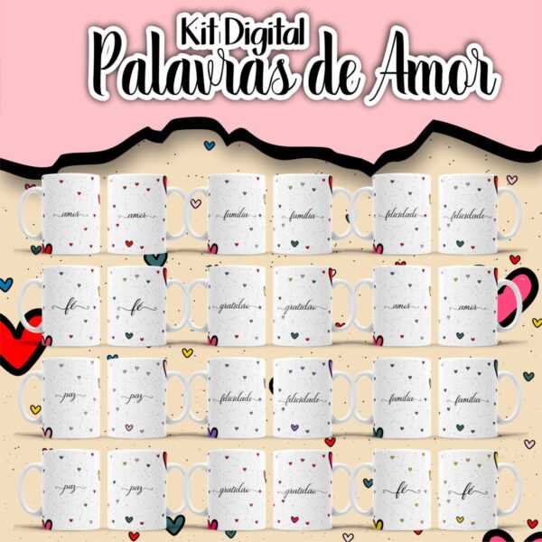 Pack Canecas Frases Amor - Arquivo Digital
