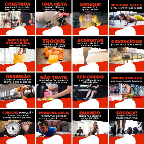 Pack Canva Academia Personal Trainer 200 Modelos Editáveis+ Legendas