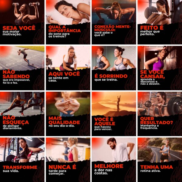 Pack Canva Academia Personal Trainer 200 Modelos Editáveis+ Legendas
