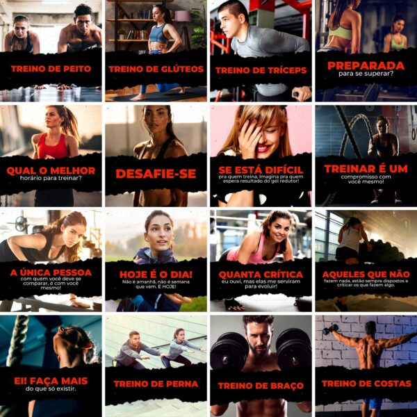 Pack Canva Academia Personal Trainer 200 Modelos Editáveis+ Legendas