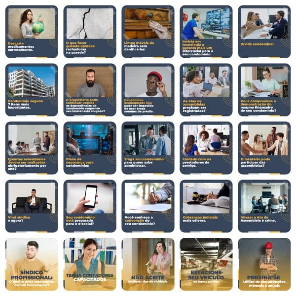 Pack Canva Administração de Condomínios 200 Modelos Editáveis+ Legendas