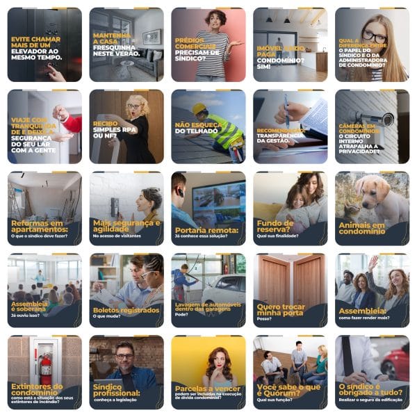 Pack Canva Administração de Condomínios 200 Modelos Editáveis+ Legendas