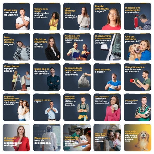 Pack Canva Administração de Condomínios 200 Modelos Editáveis+ Legendas