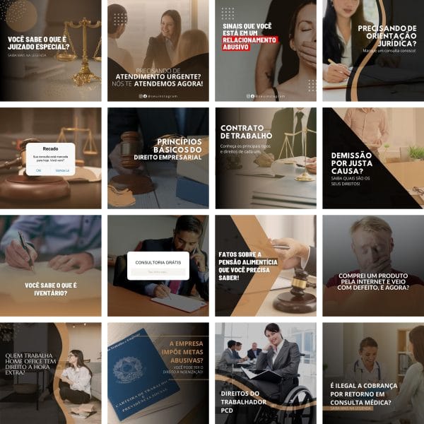 Pack Canva Advogados 40 Modelos Editáveis+ Bônus