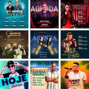Pack Canva Agendas Eventos Shows 3.0 10 Modelos Editáveis+ Bônus