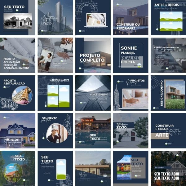 Pack Canva Arquitetos Arquitetura 25 Modelos Editáveis+ Bônus