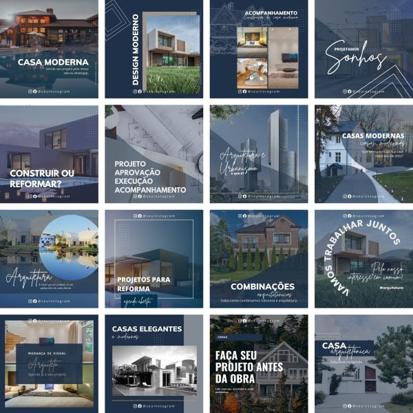 Pack Canva Arquitetura Arquitetos 30 Modelos Editáveis+ Bônus