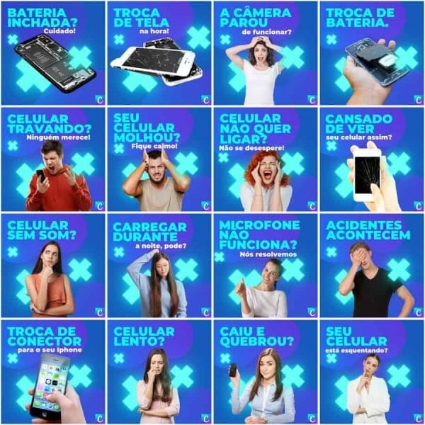 Pack Canva Assistência Técnica Celular 200 Modelos Editáveis+ Legendas