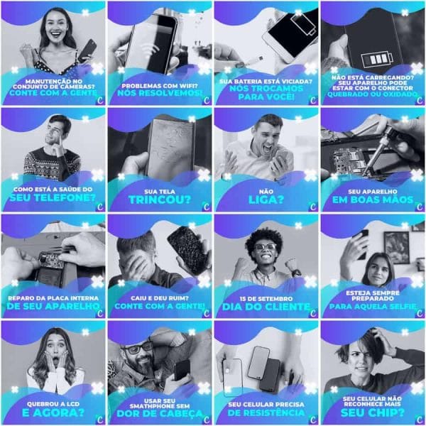 Pack Canva Assistência Técnica Celular 200 Modelos Editáveis+ Legendas