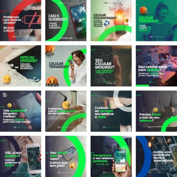 Pack Canva Assistencia Tecnica Celular 40 Modelos Editáveis+ Bônus