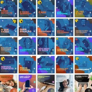 Pack Canva Assistência Técnica de Celular 3.0 100 Modelos Editáveis+ Bônus