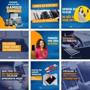 Pack Canva Assistências Técnicas de Celular 25 Modelos Editáveis+ Bônus 23 Pack Canva Assistências Técnicas de Celular 25 Modelos Editáveis+ Bônus