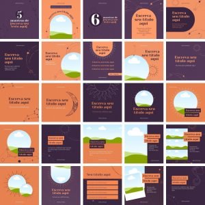 Pack Canva Astrologia 36 Modelos Editáveis+ Bônus