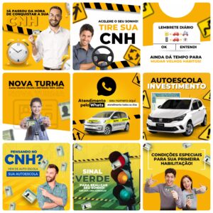 Pack Canva Auto Escola 26 Modelos Editáveis+ Bônus
