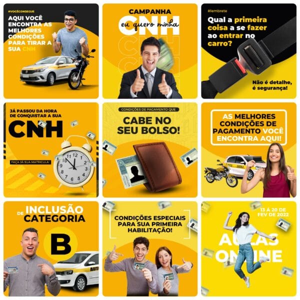 Pack Canva Auto Escola 26 Modelos Editáveis+ Bônus