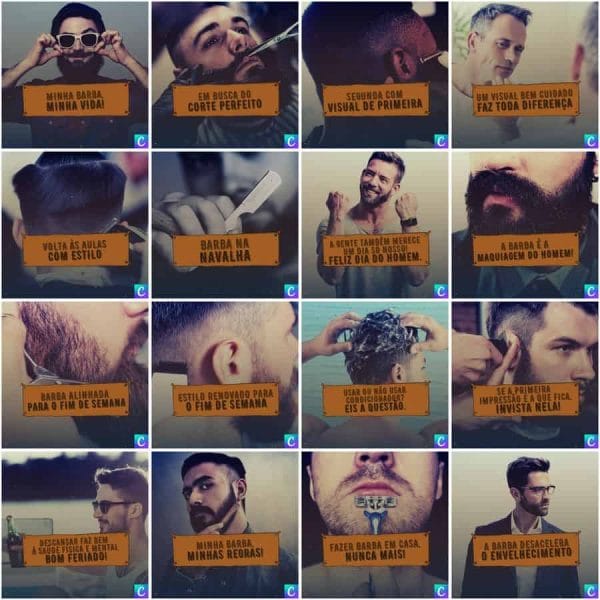 Pack Canva Barbearia 200 Modelos Editáveis+ Legendas