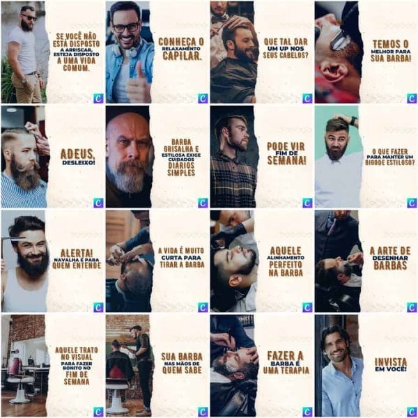 Pack Canva Barbearia 200 Modelos Editáveis+ Legendas