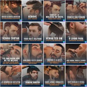 Pack Canva Barbearia 200 Modelos Editáveis+ Legendas