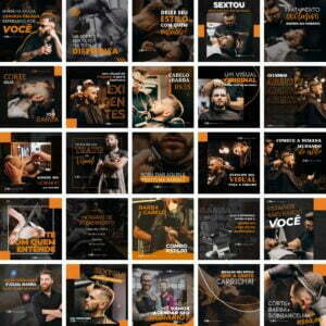 Pack Canva Barbearia Cabeleireiro 2.0 25 Modelos Editáveis+ Bônus
